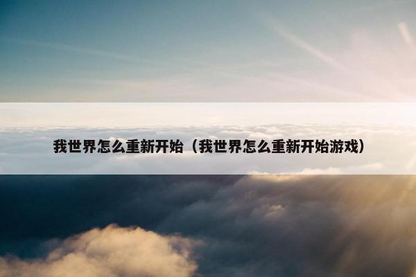 我世界怎么重新开始（我世界怎么重新开始游戏）