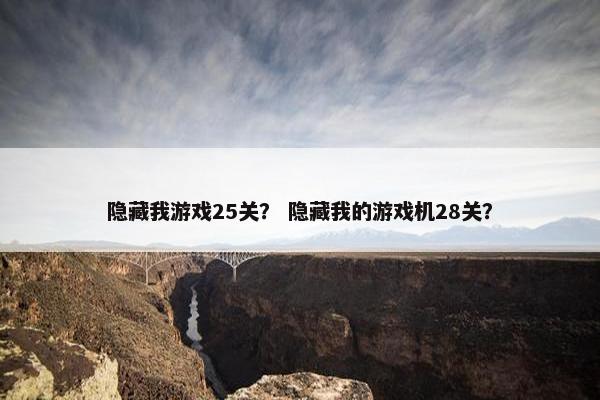 隐藏我游戏25关？ 隐藏我的游戏机28关？