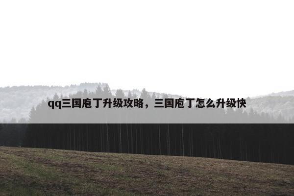 qq三国庖丁升级攻略，三国庖丁怎么升级快