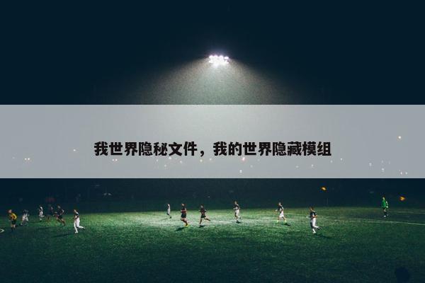 我世界隐秘文件，我的世界隐藏模组