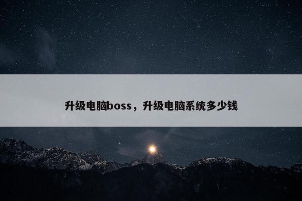 升级电脑boss，升级电脑系统多少钱