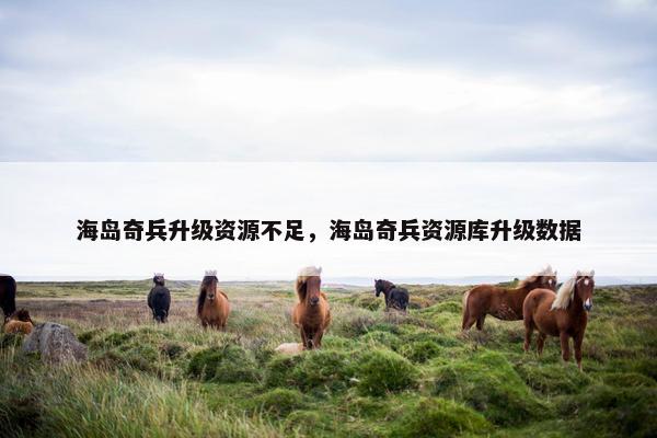 海岛奇兵升级资源不足，海岛奇兵资源库升级数据