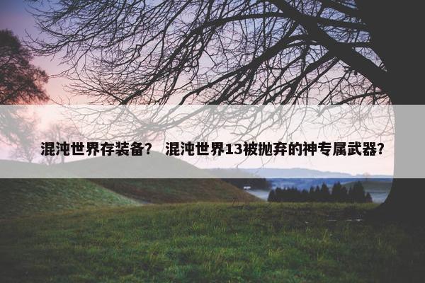 混沌世界存装备？ 混沌世界13被抛弃的神专属武器？