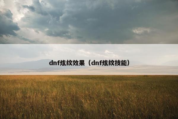 dnf炫纹效果（dnf炫纹技能）