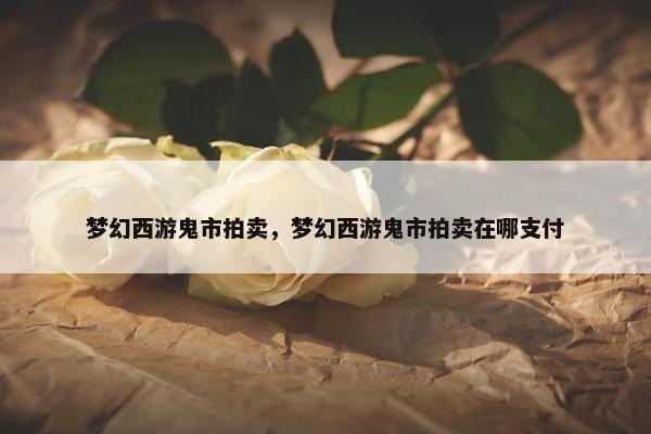 梦幻西游鬼市拍卖，梦幻西游鬼市拍卖在哪支付