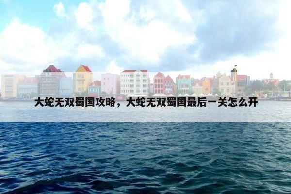 大蛇无双蜀国攻略，大蛇无双蜀国最后一关怎么开