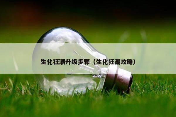 生化狂潮升级步骤（生化狂潮攻略）