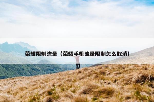 荣耀限制流量（荣耀手机流量限制怎么取消）