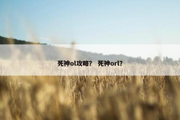 死神ol攻略？ 死神orl？