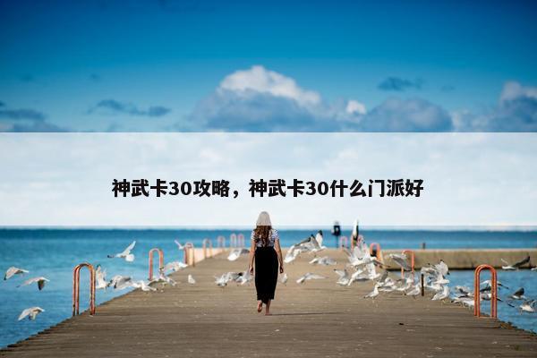 神武卡30攻略，神武卡30什么门派好