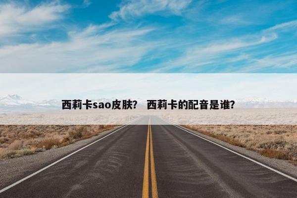 西莉卡sao皮肤？ 西莉卡的配音是谁？