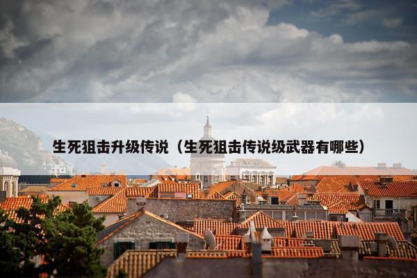 生死狙击升级传说（生死狙击传说级武器有哪些）