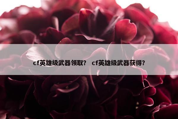 cf英雄级武器领取？ cf英雄级武器获得？
