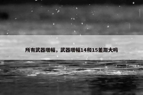 所有武器增幅，武器增幅14和15差距大吗