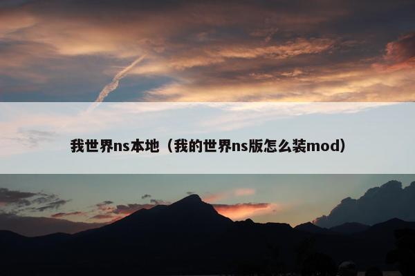 我世界ns本地（我的世界ns版怎么装mod）