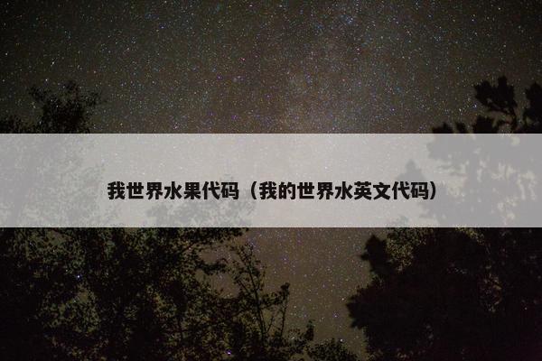 我世界水果代码（我的世界水英文代码）