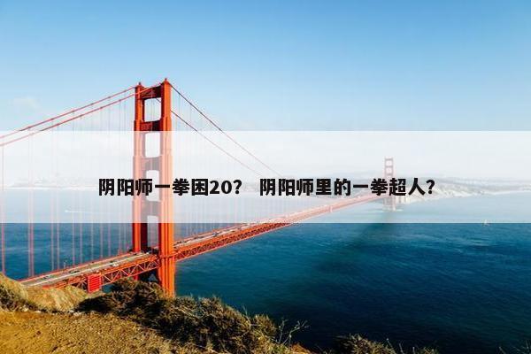 阴阳师一拳困20？ 阴阳师里的一拳超人？