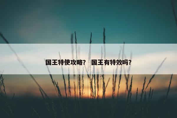 国王特使攻略？ 国王有特效吗？