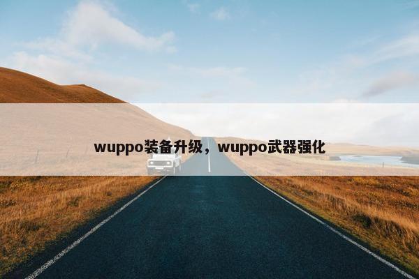 wuppo装备升级，wuppo武器强化