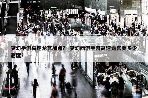 梦幻手游高速龙宫加点？ 梦幻西游手游高速龙宫要多少速度？