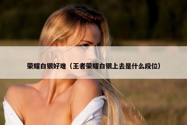 荣耀白银好难（王者荣耀白银上去是什么段位）