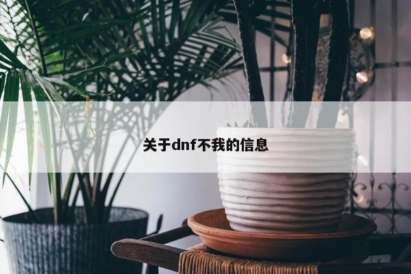 关于dnf不我的信息