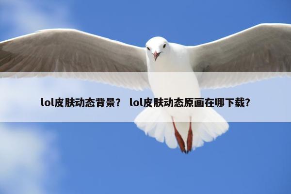 lol皮肤动态背景？ lol皮肤动态原画在哪下载？