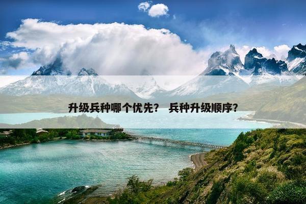 升级兵种哪个优先？ 兵种升级顺序？