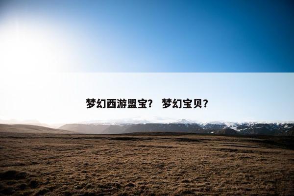 梦幻西游盟宝？ 梦幻宝贝？