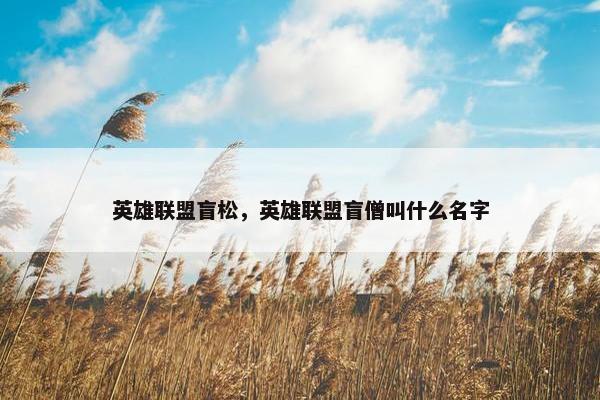 英雄联盟盲松，英雄联盟盲僧叫什么名字