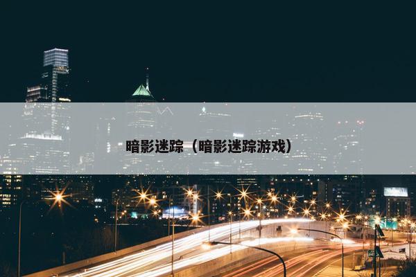 暗影迷踪（暗影迷踪游戏）