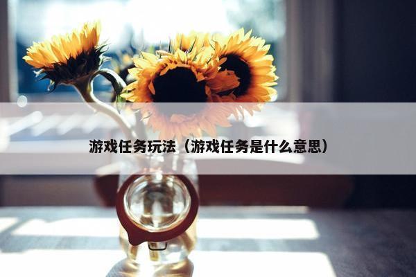 游戏任务玩法（游戏任务是什么意思）