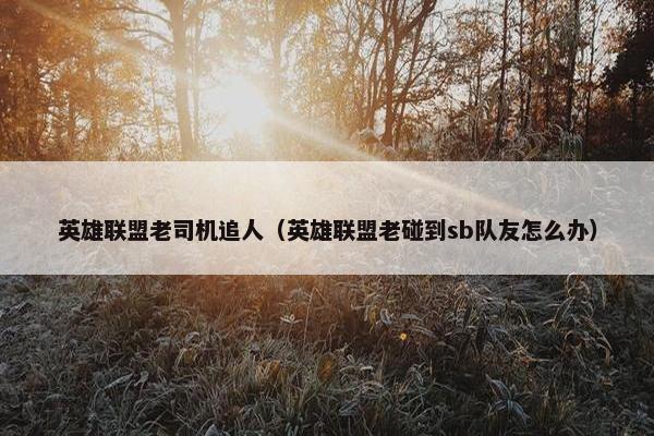 英雄联盟老司机追人（英雄联盟老碰到sb队友怎么办）