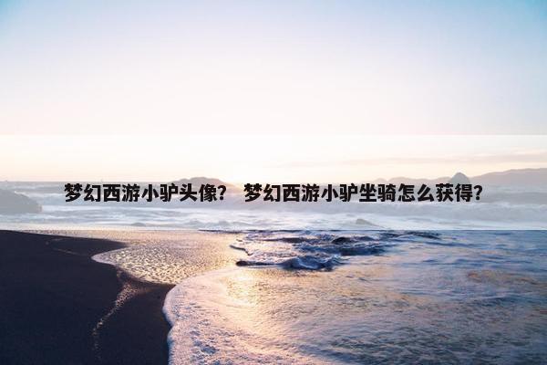 梦幻西游小驴头像？ 梦幻西游小驴坐骑怎么获得？