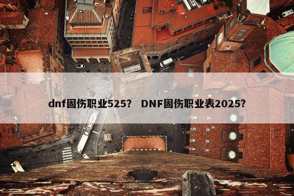 dnf固伤职业525？ DNF固伤职业表2025？