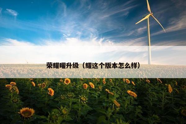 荣耀曜升级（耀这个版本怎么样）