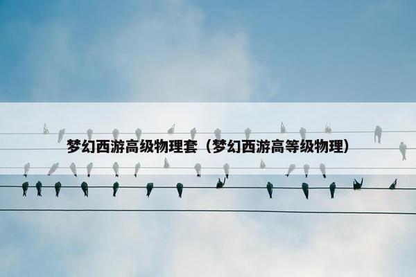 梦幻西游高级物理套（梦幻西游高等级物理）