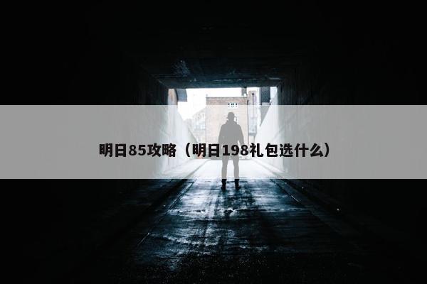 明日85攻略（明日198礼包选什么）