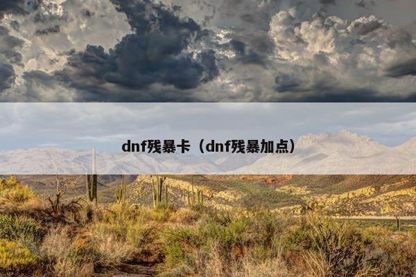 dnf残暴卡（dnf残暴加点）