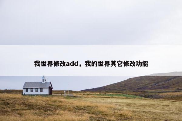 我世界修改add,我的世界其它修改功能 我世界修改add,我的世界其它修改功能