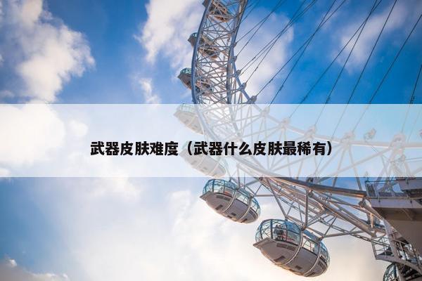 武器皮肤难度（武器什么皮肤最稀有）