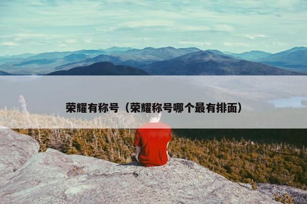 荣耀有称号（荣耀称号哪个最有排面）