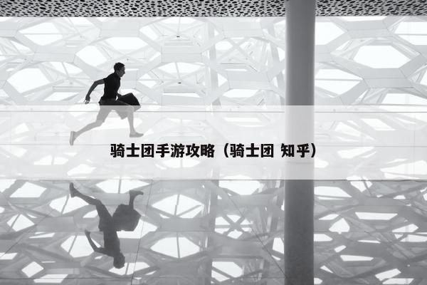 骑士团手游攻略（骑士团 知乎）
