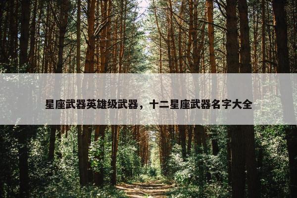 星座武器英雄级武器，十二星座武器名字大全