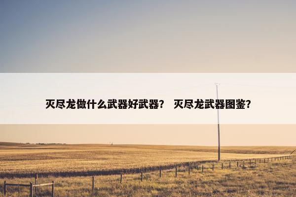 灭尽龙做什么武器好武器？ 灭尽龙武器图鉴？