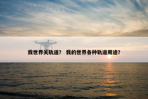 我世界关轨道？ 我的世界各种轨道用途？