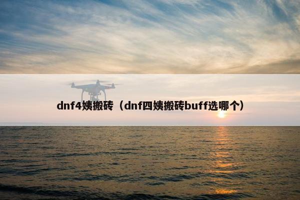 dnf4姨搬砖（dnf四姨搬砖buff选哪个）