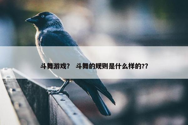 斗舞游戏？ 斗舞的规则是什么样的?？