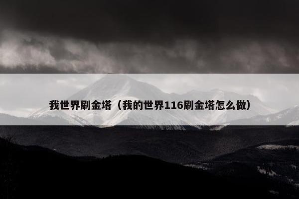 我世界刷金塔（我的世界116刷金塔怎么做）