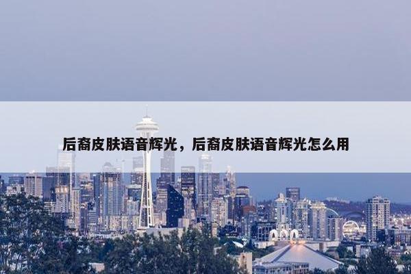 后裔皮肤语音辉光，后裔皮肤语音辉光怎么用